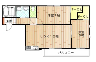 グリーンコート上牧【2階】の間取り