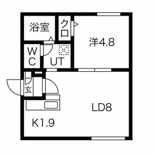 シャンブル八軒【2階】の間取り