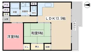 山科椥辻団地B棟【5階】の間取り