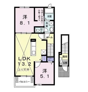 クオレッティ E【2階】の間取り