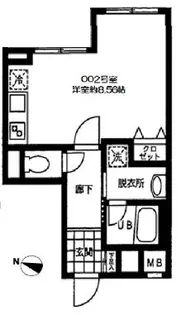 バレーヌ大森山王【1階】の間取り