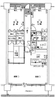 アスティオン新町【15階】の間取り