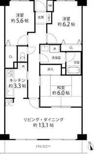 ティーズ ガーデン横浜岸根公園【2階】の間取り