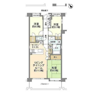 コスモ山手グレイスフォルム【3階】の間取り