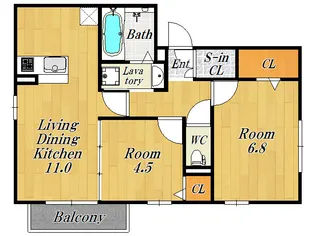 ゾンネ玉川【2階】の間取り