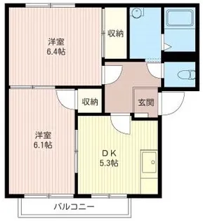 ウインズB【1階】の間取り