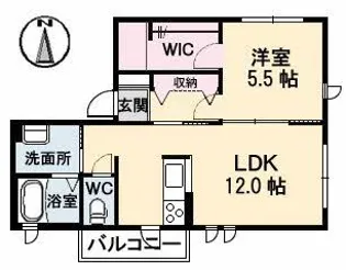 ドゥ・カショーエプ【2階】の間取り