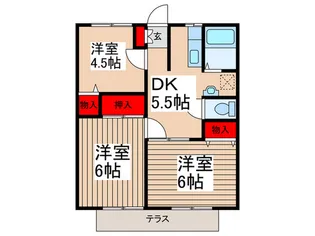 ハイツ昼間【1階】の間取り