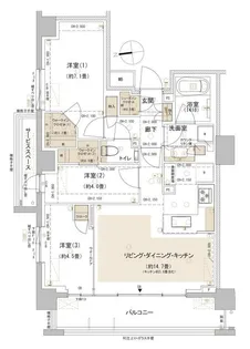 パークホームズ東中野【2階】の間取り