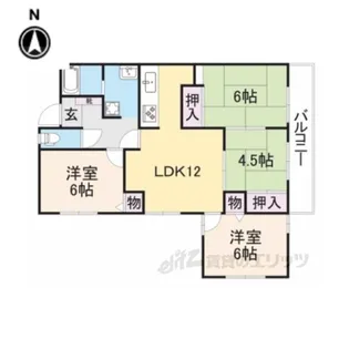サンメゾン忍海【3階】の間取り