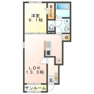 マレノワール桜橋【1階】の間取り