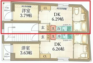 リアル北千住【4階】の間取り