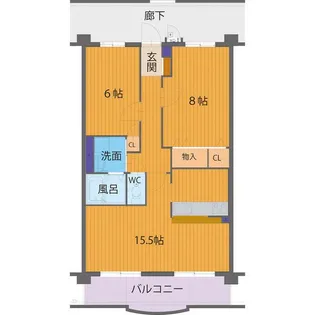 ハートフルマンション マルシアン【2階】の間取り