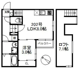 ウィンクルム・CREST【2階】の間取り