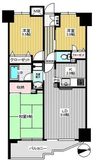 朝日クレス・パリオ王子【4階】の間取り