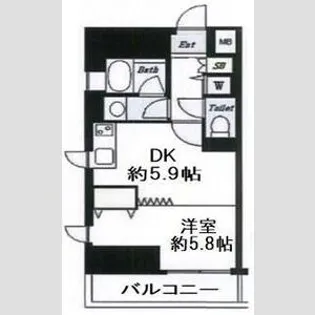 デュオスカーラ西新宿II【4階】の間取り