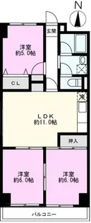 第2千代田マンション【6階】の間取り