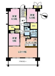 ウィザースレジデンス袖ケ浦【12階】の間取り