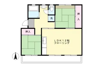 西三田団地3街区5号棟【3階】の間取り