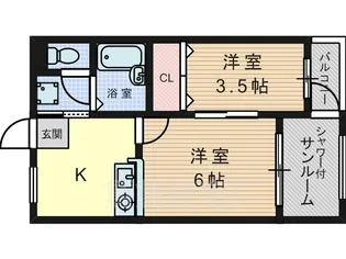 Flora S.E 12th【4階】の間取り