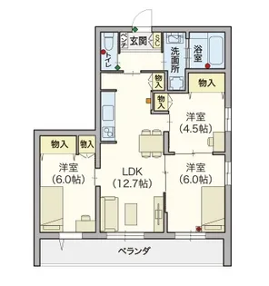 (シニア限定)Serenity Court東新町【4階】の間取り