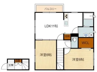 アイコートW【2階】の間取り