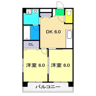 ヴィラ鯉ノ丸【7階】の間取り
