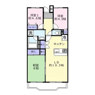 カステル・ヴェルヌーブ【1階】の間取り