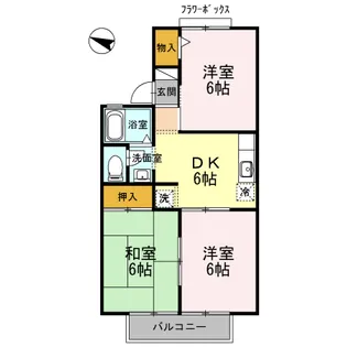 メゾンシャルム【2階】の間取り