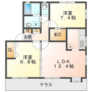 レコルト天神 A【2階】の間取り