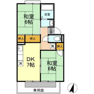 シャンポールさい B棟【1階】の間取り