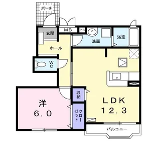 ミルト・ブリーゼS【1階】の間取り
