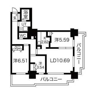 パシフィックタワー札幌【4階】の間取り