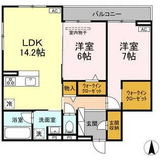 D-Crinum共栄町【3階】の間取り
