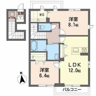 シャーメゾン下原【2階】の間取り