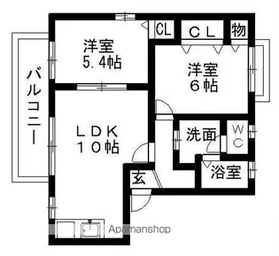 セゾン紺屋田【1階】の間取り