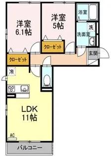 サザンクロス【1階】の間取り