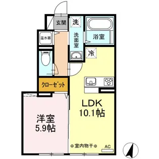 ヤードアイリー【1階】の間取り