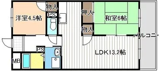 鳥山マンションIII【5階】の間取り
