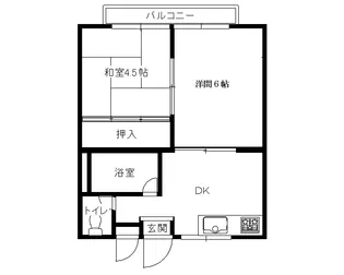 コーポ鬼山【1階】の間取り