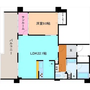 フォンテーヌ尾山町【6階】の間取り