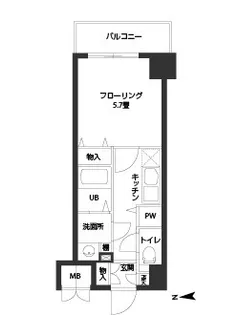 ルクレ難波【6階】の間取り