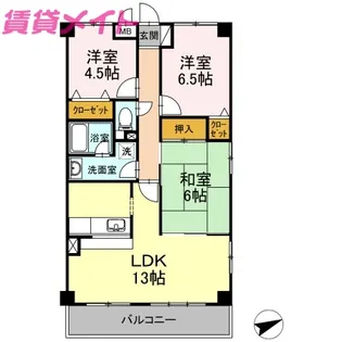 レジデンス若松【3階】の間取り