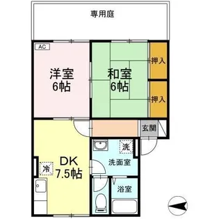 ソレアード上谷 A棟【1階】の間取り