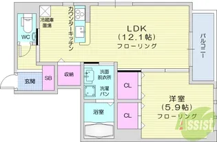 コンフォルト長町【1階】の間取り