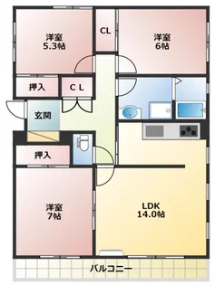 ハウス津倉【2階】の間取り