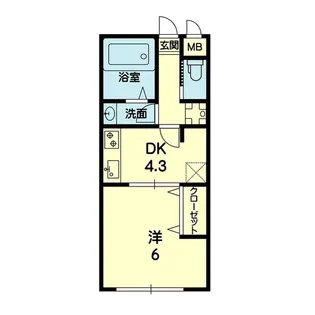 1Kの間取り画像