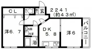 シティ城山III【3階】の間取り