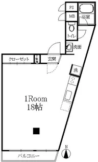 1Rの間取り画像