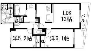 キングレジデンスラ・セーヌ宝塚【7階】の間取り